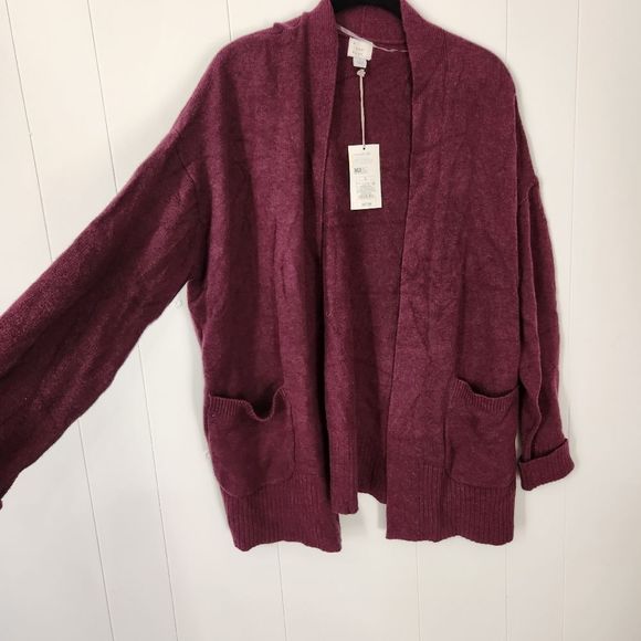 A New Day Purple Mulberry Open Cardigan - Picture 2 of 4
